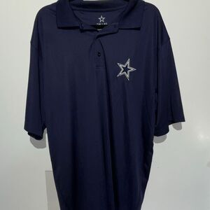 Dallas Cowboys Authentic Men's Navy Blue Short Sleeve Golf‎ Polo Shirt Size 2XL